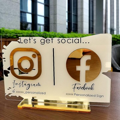 Signo de belleza personalizado Instagram Facebook Business Social Media Sign