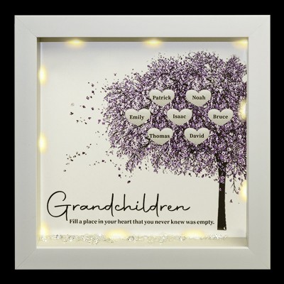 Marco de árbol genealógico personalizado decoración del hogar regalo de Navidad para mamá abuela