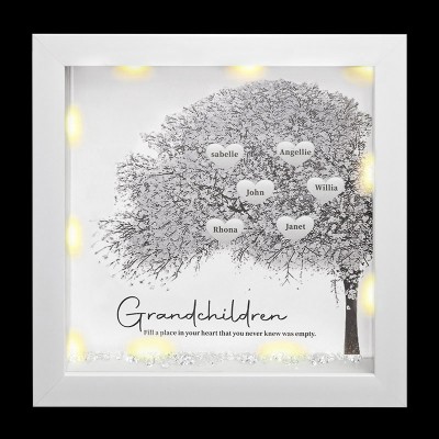 Marco de árbol genealógico personalizado decoración del hogar regalo de Navidad para mamá abuela