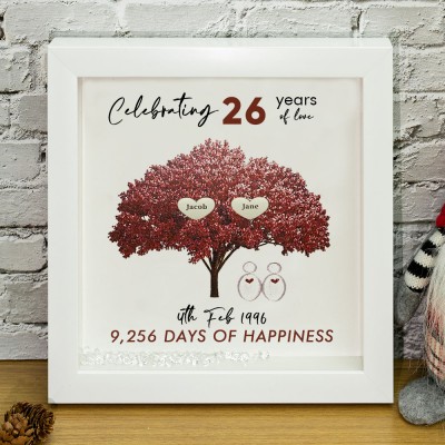 Aniversario personalizado marco de árbol familiar decoración del hogar regalo de Navidad para mamá abuela