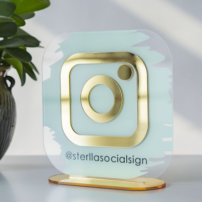 Signo de redes sociales de Instagram personalizado | Signo de salón | Signo de belleza