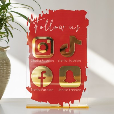 Signo de redes sociales de negocios de 4 iconos personalizados