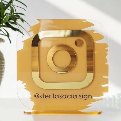 Signo de redes sociales de Instagram personalizado | Signo de salón | Signo de belleza