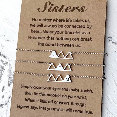 Pulseras personalizadas de la amistad de la hermana del mejor amigo para 3
