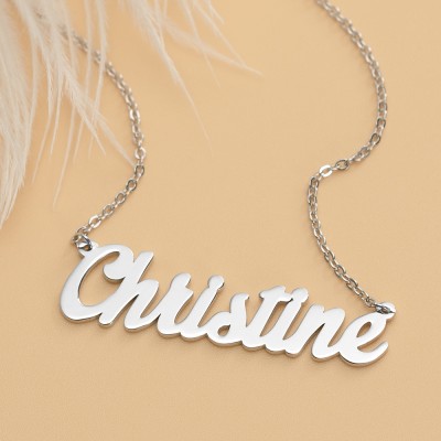 Collar personalizado de plata con nombre estilo "Carrie"