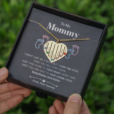 Familia personalizada 1-7 piedras de nacimiento y collar con nombre para regalo de mamá